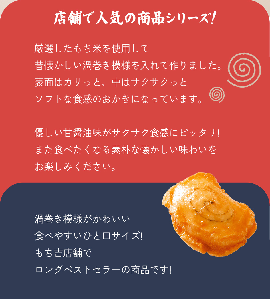 米菓一口燒渦卷圖樣|中央渦巻紋樣